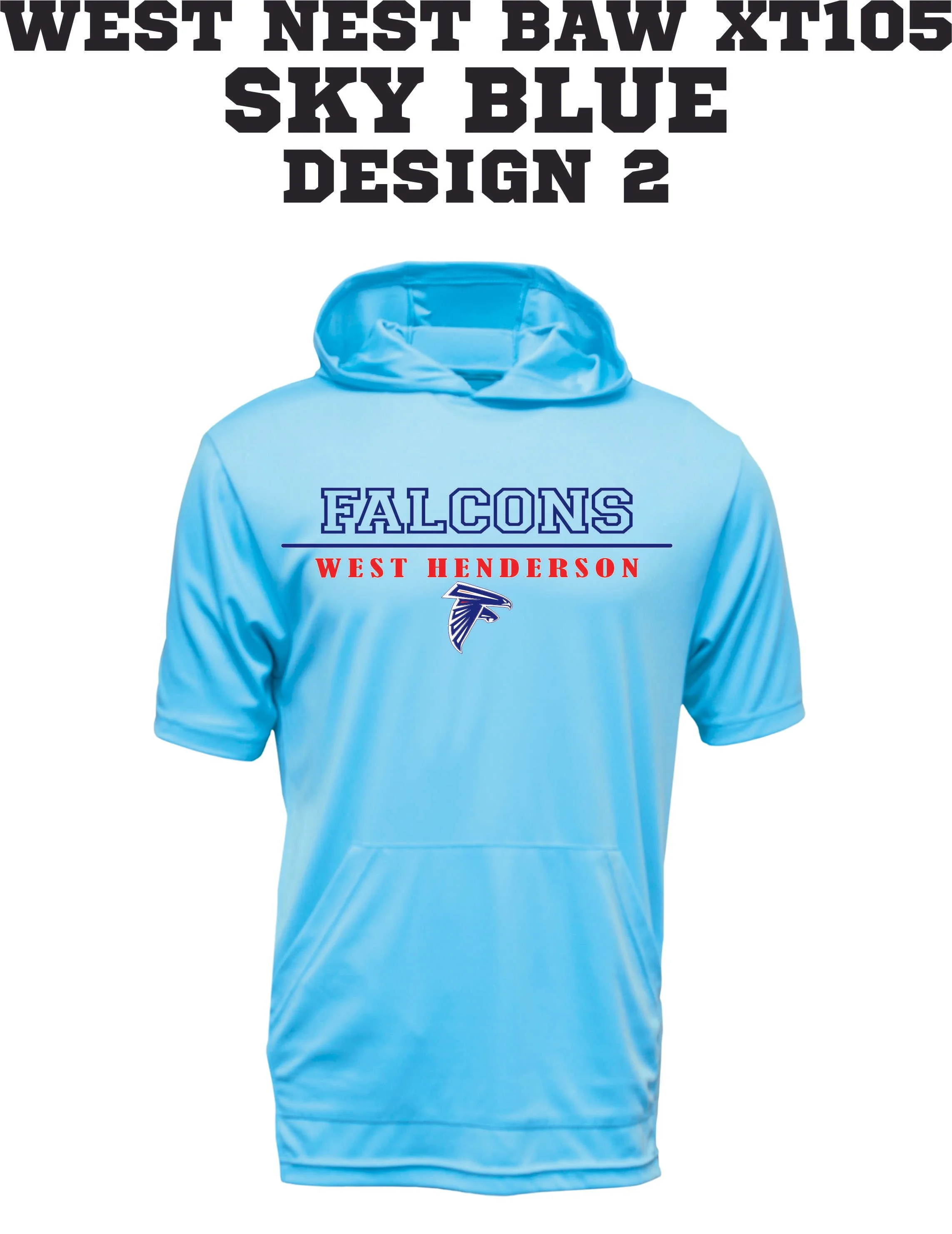 WEST NEST 2025 - BAW XT105 SS HOODED FISHING SHIRTS -  SKY BLUE DESIGN 2