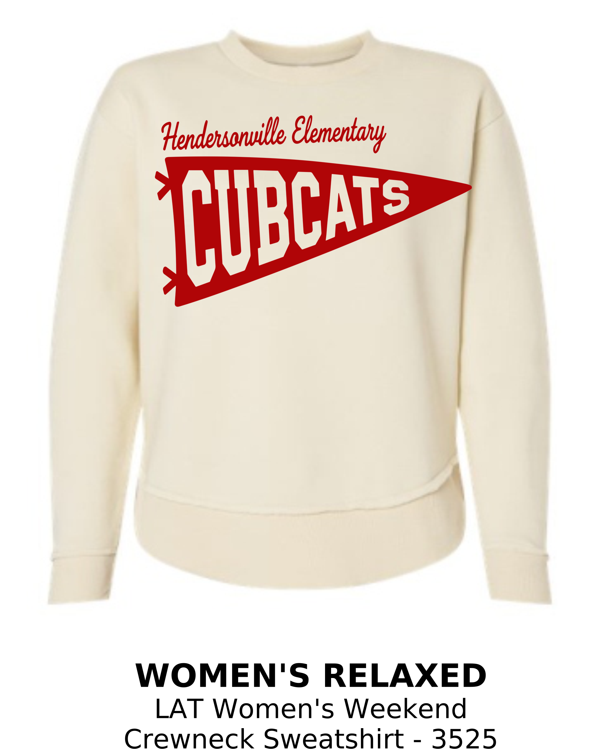 Hendersonville Elementary - Cubcats Pennant - Women's Relaxed Sweatshirt
