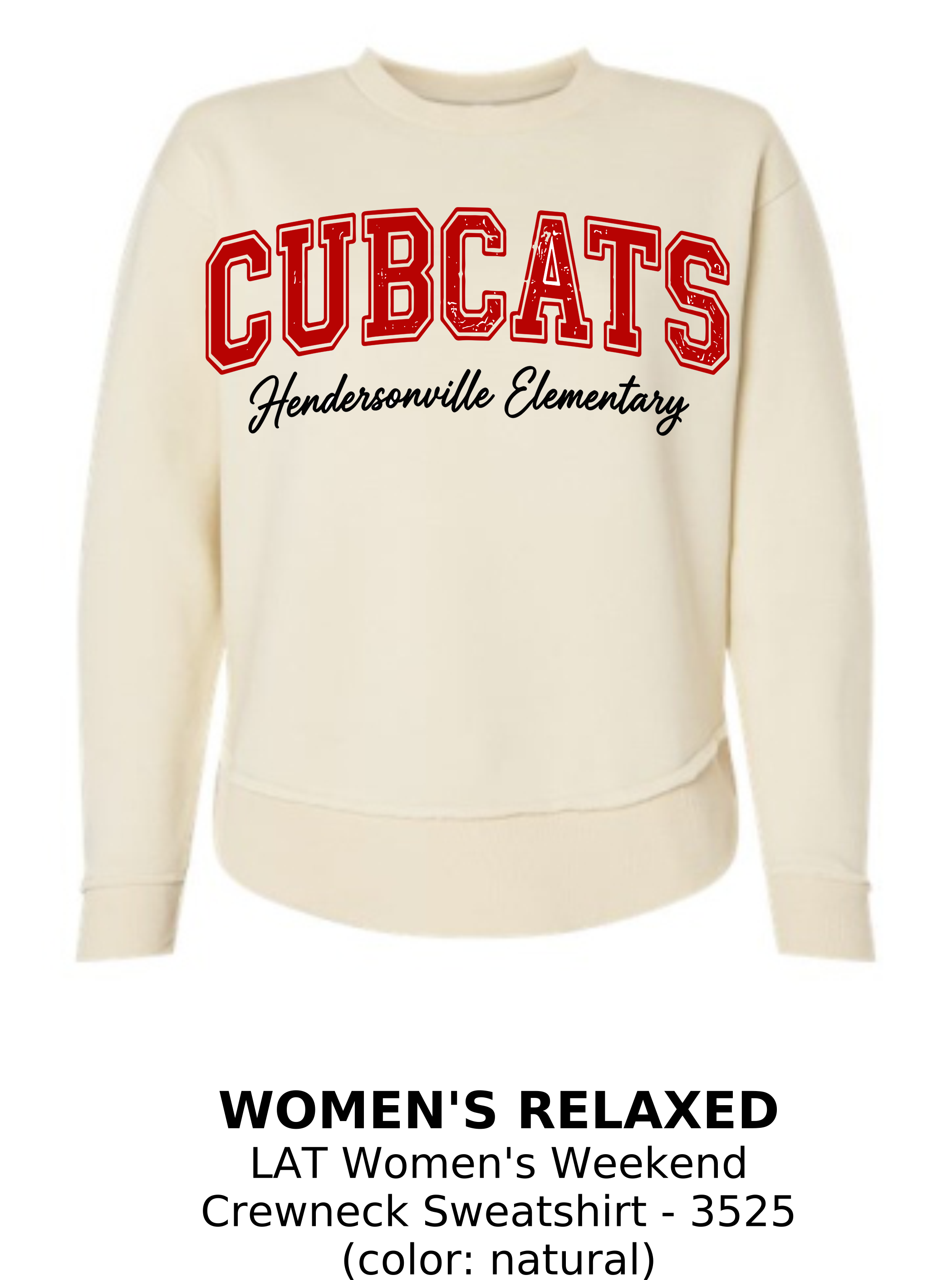 Hendersonville Elementary - Cubcats Collegiate - Women's Relaxed Sweatshirt