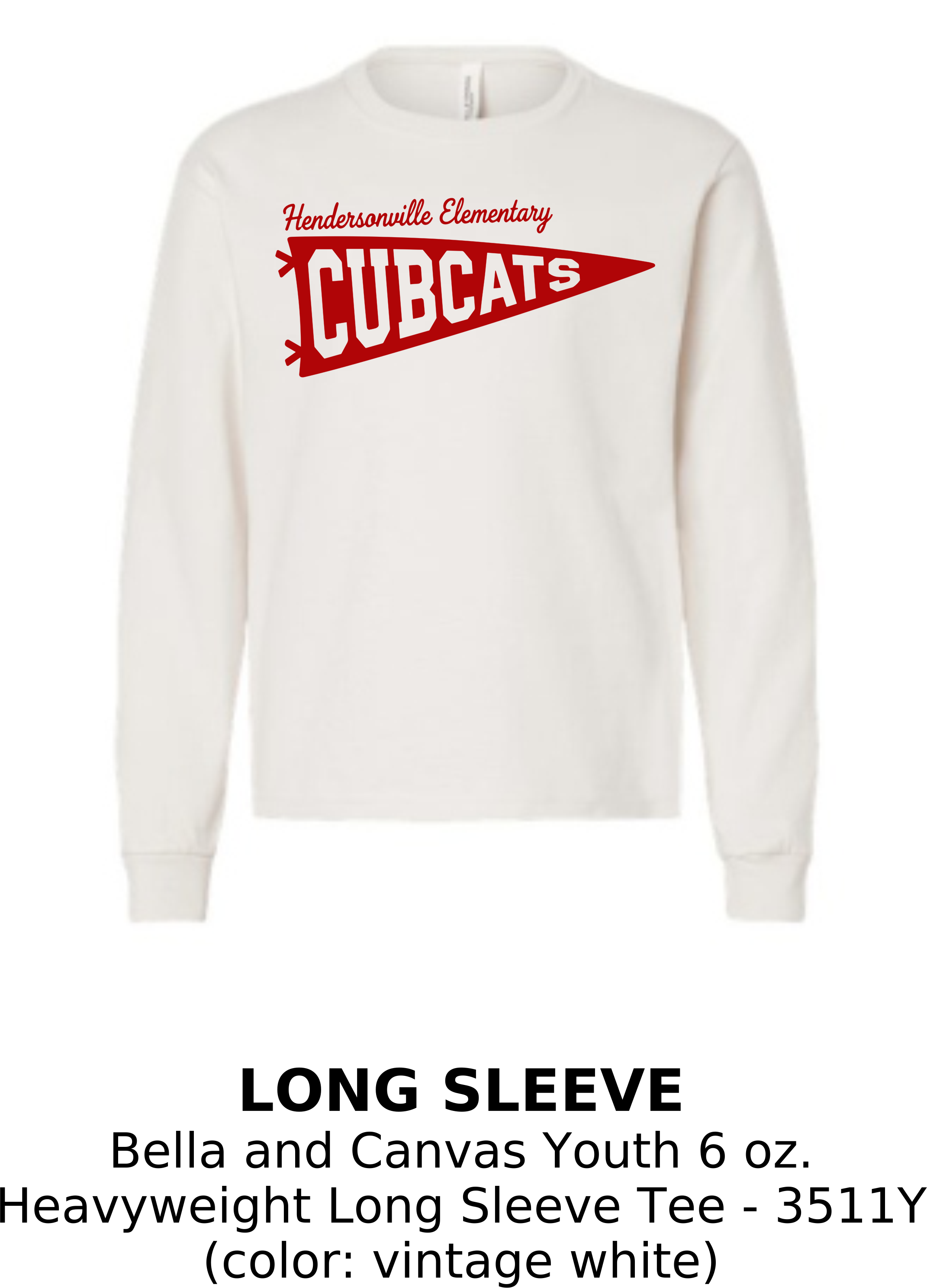 Hendersonville Elementary - Cubcats Pennant - Youth Long Sleeve Tee