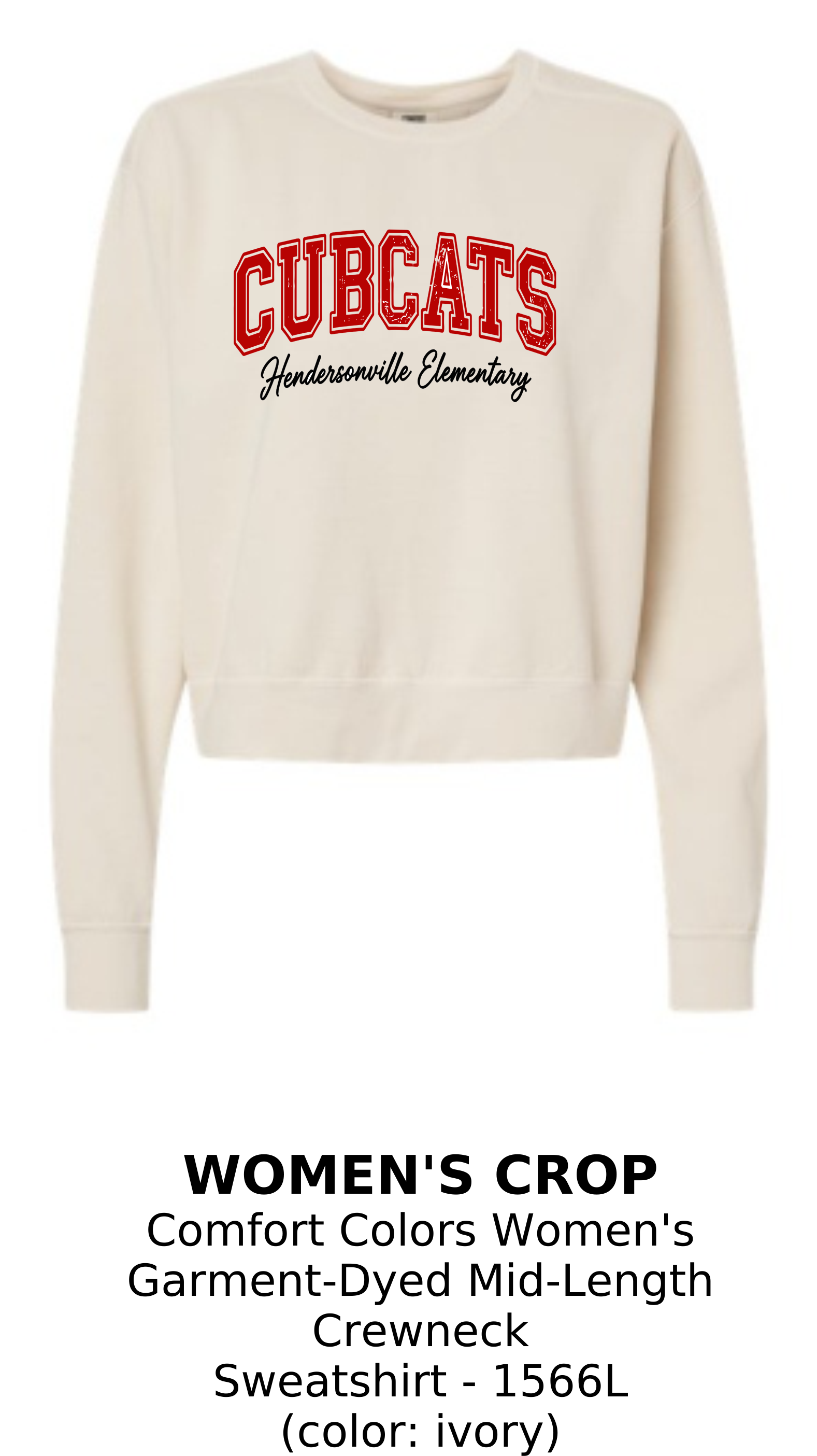 Hendersonville Elementary - Cubcats Collegiate - Women's Crop Sweatshirt
