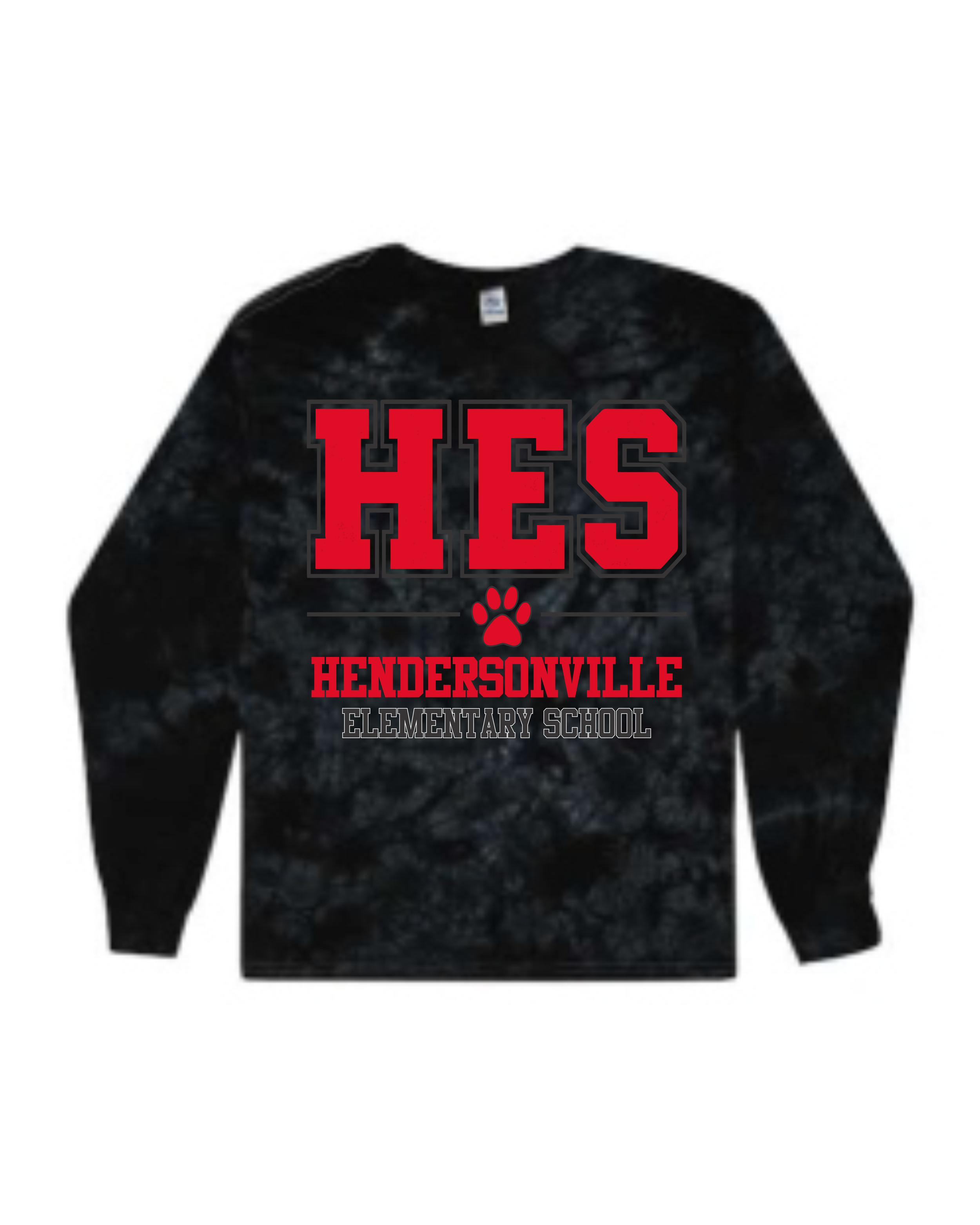 Hendersonville Elementary - HES Collegiate - Adult Crystal Wash Long Sleeve Tee
