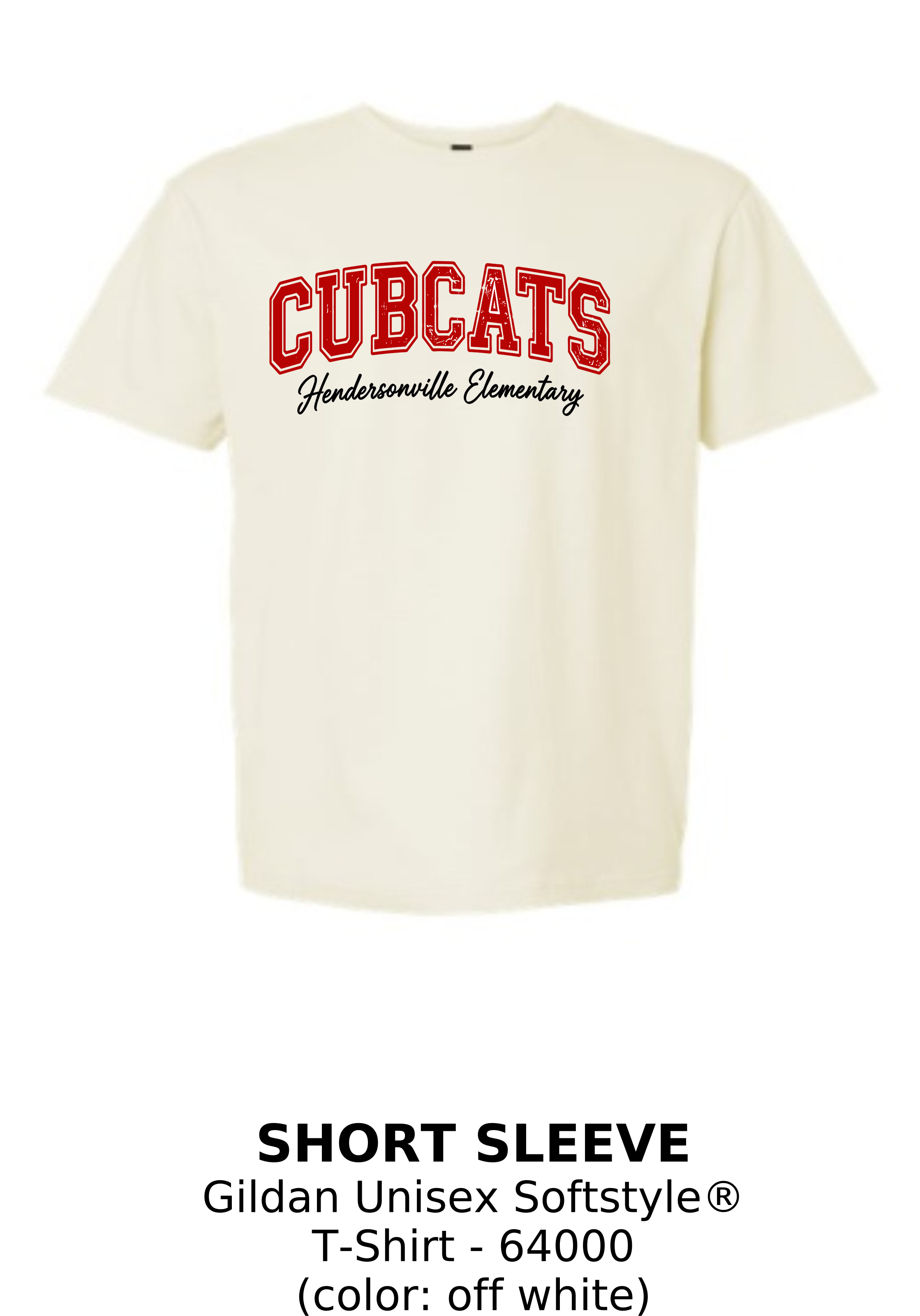 Hendersonville Elementary - Cubcats Collegiate - Adult Short Sleeve Tee