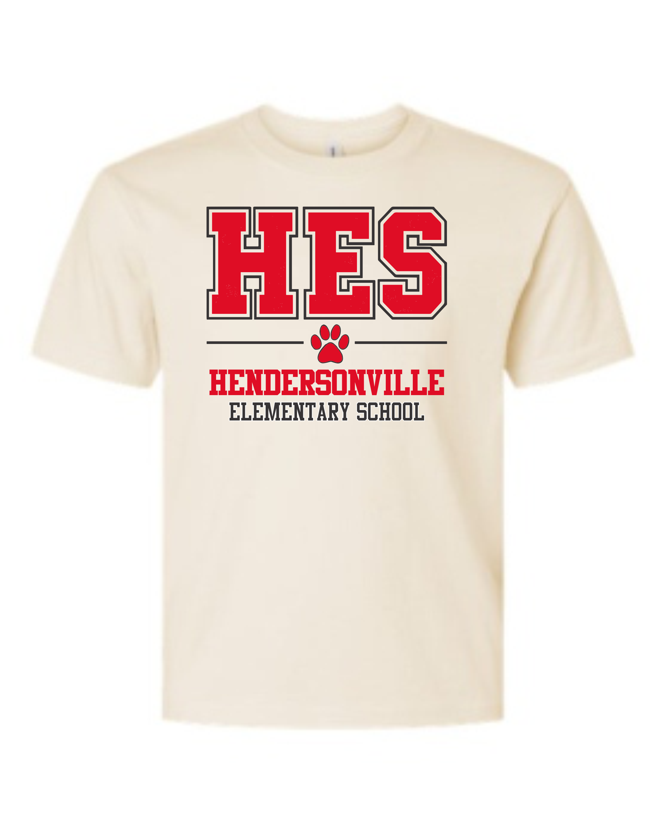Hendersonville Elementary - HES Collegiate - Youth Short Sleeve Tee - Natural