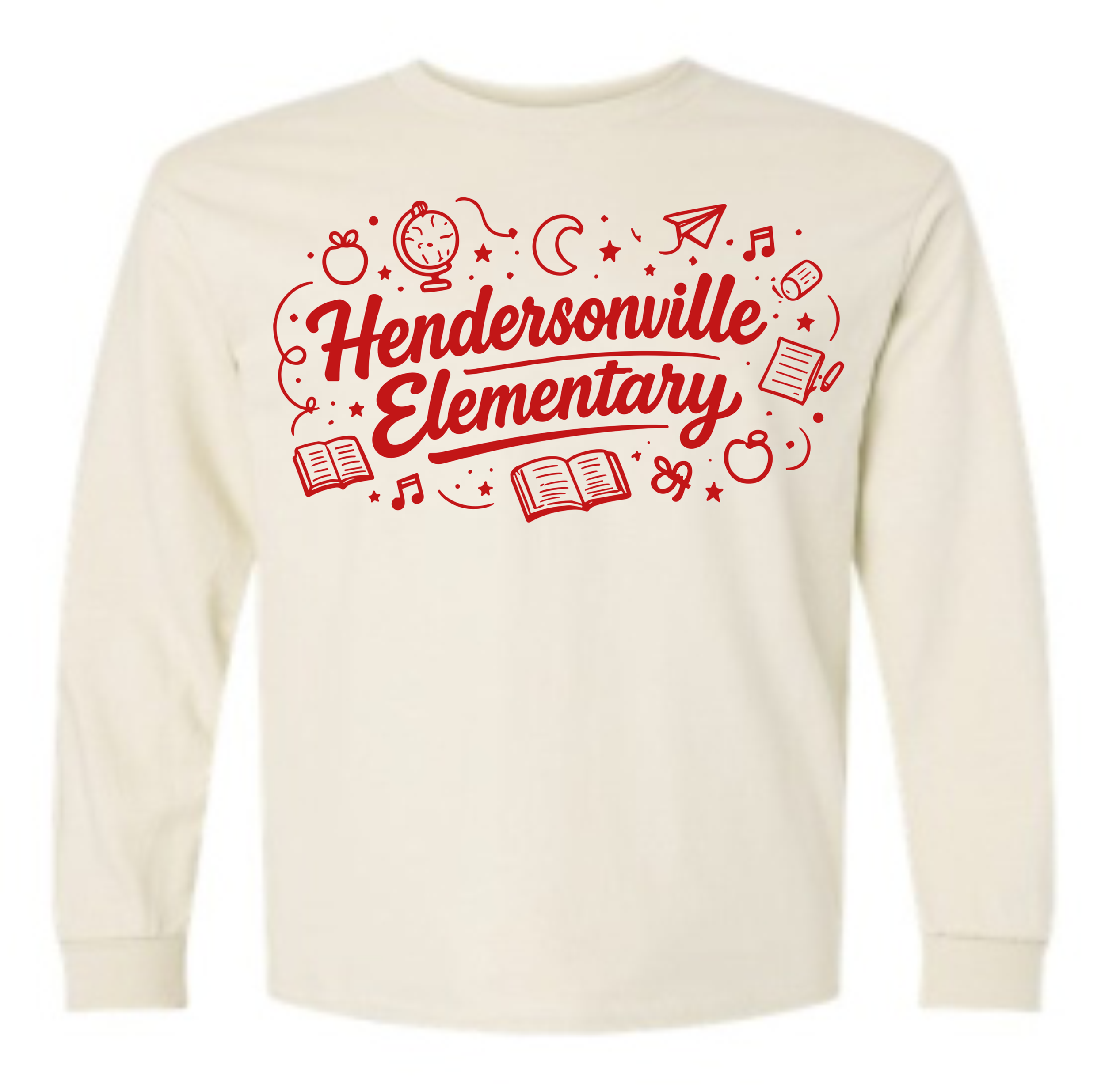 Hendersonville Elementary - Hendersonville Elementary Icons - Adult Long Sleeve Tee
