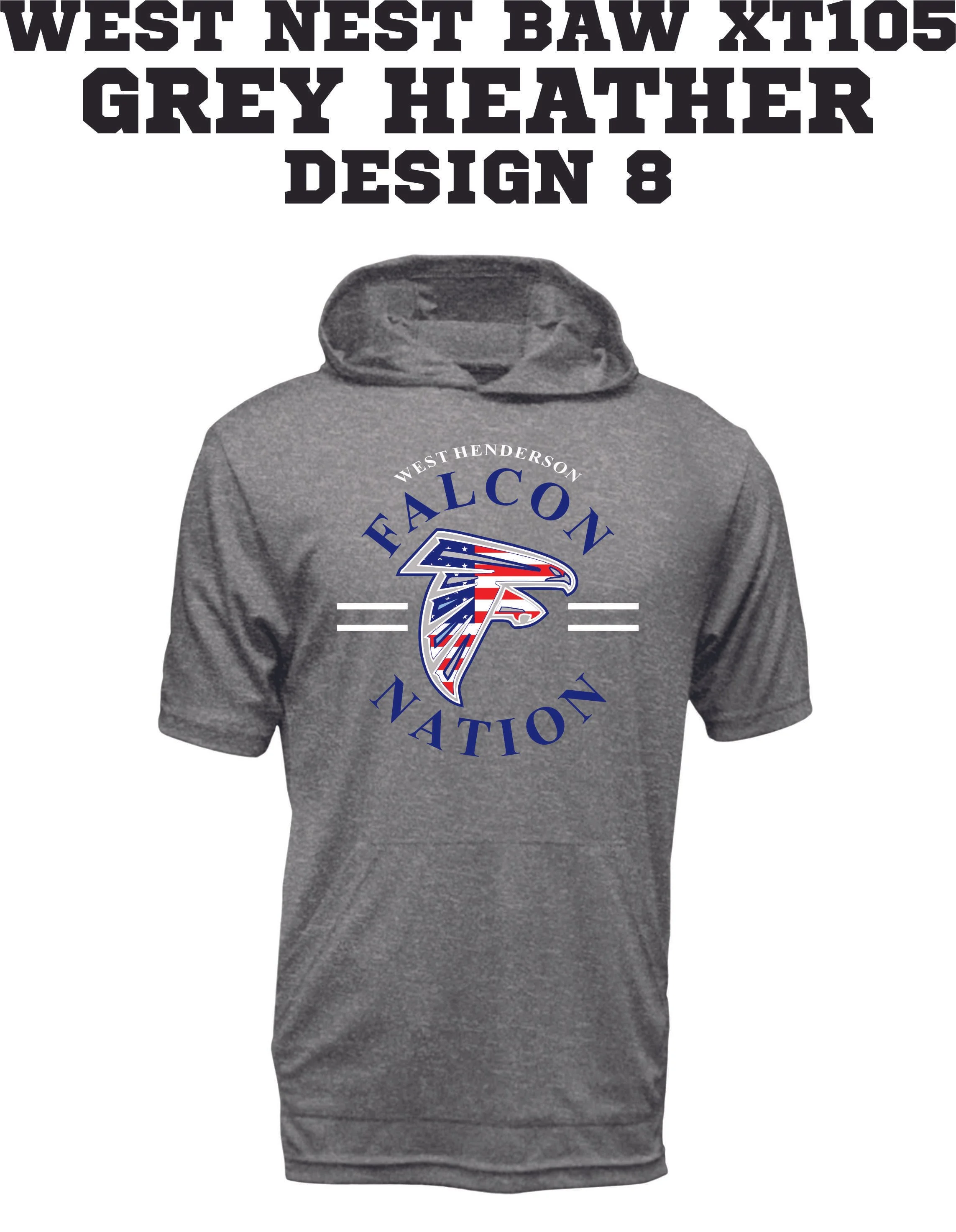 WEST NEST 2025 - BAW XT105 SS HOODED FISHING SHIRTS -  GREY HEATHER DESIGN 8