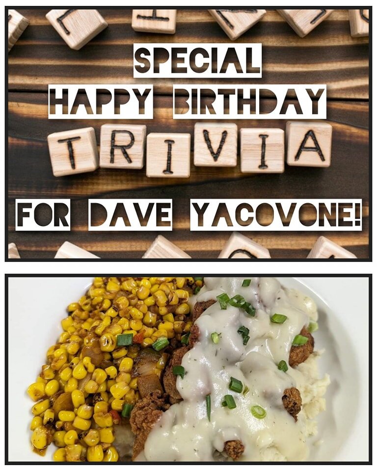 What a nice sunny Tuesday! 🌞 Here are the Tuesday Moogs Place deets:
Tonight we have a special trivia night in honor of Dave Yacovone's birthday hosted by none other than Seth Yacovone starting at 7pm! Happy birthday David!
Food specials:
&bull; Tha