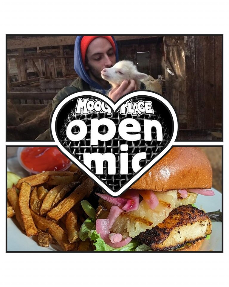 Thursday love to you from Moogs Place!
Open mics tonight at 8pm...the venerable Phil Rosenbloom doing the hosting duties!
Specials of the day include:
&bull; Thai coconut soup
&bull; blackened mahi mahi sandwich w/ lettuce, grilled pineapple, pickles