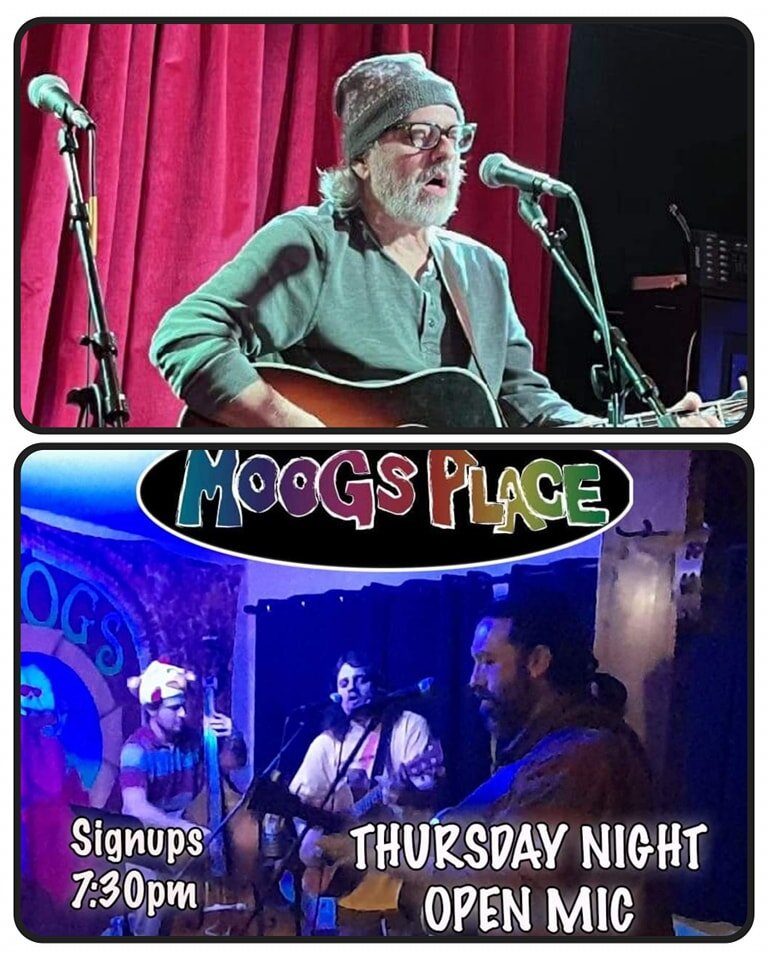 Don't forget to come out to open Mic Night at Moogs Place! Each and every Thursday is your chance to do your thing and impress the crowd! This week we are lucky to have David Karl Roberts as our host! It's  sure to be a great time!