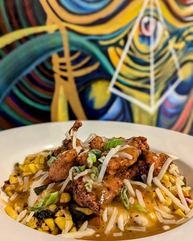 Got a craving for some comfort food? Head over to Moogs Place for our Tuesday special popcorn fried chicken bowl! We also have maple Sriracha wings and jalape&ntilde;o cheddar ale soup on the board! Smiles for miles!