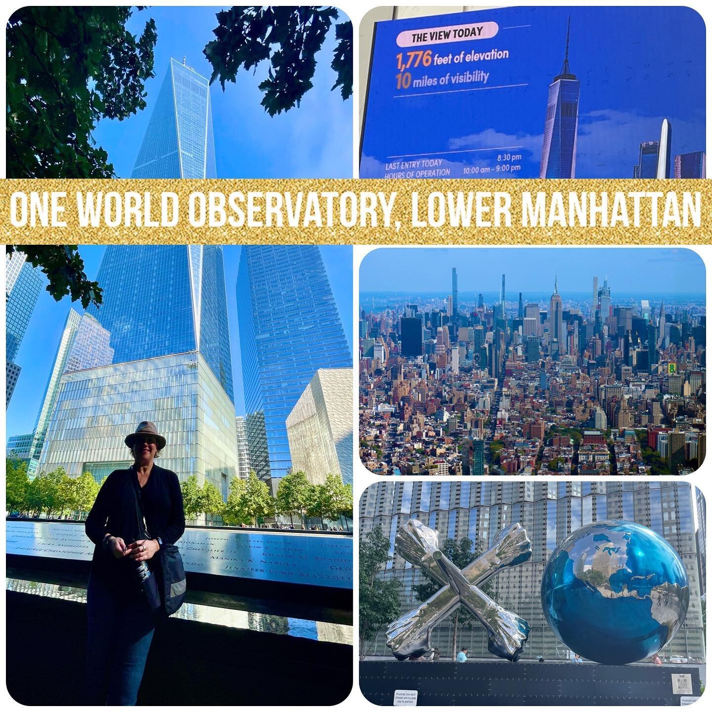 So lucky to have the one clear day last week to visit the #topofoneworldtrade and #seeforever (well, 10 miles, as the sign says!) Super fast trip up, great reveal and then 😳that view!!! #NYCMustDo #OneWorldObservatory #downtownnyc 
#iloveny 
#visitt