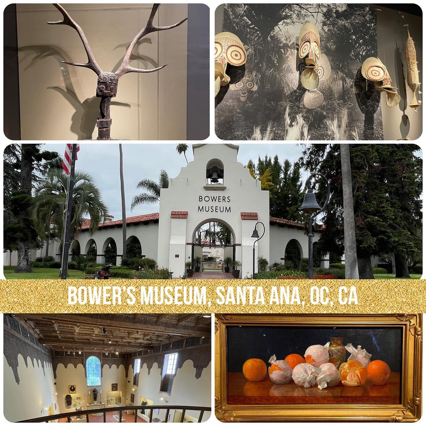 Had an edifying time walking through the #bowersmuseum #santaanacalifornia Found a #HanDynasty #TombWarrior, #southpacific #headhunters #masks, preserved #SpanishMission ceiling &amp; #superb #paintings depicting the #county&rsquo;s #bounty. #travels