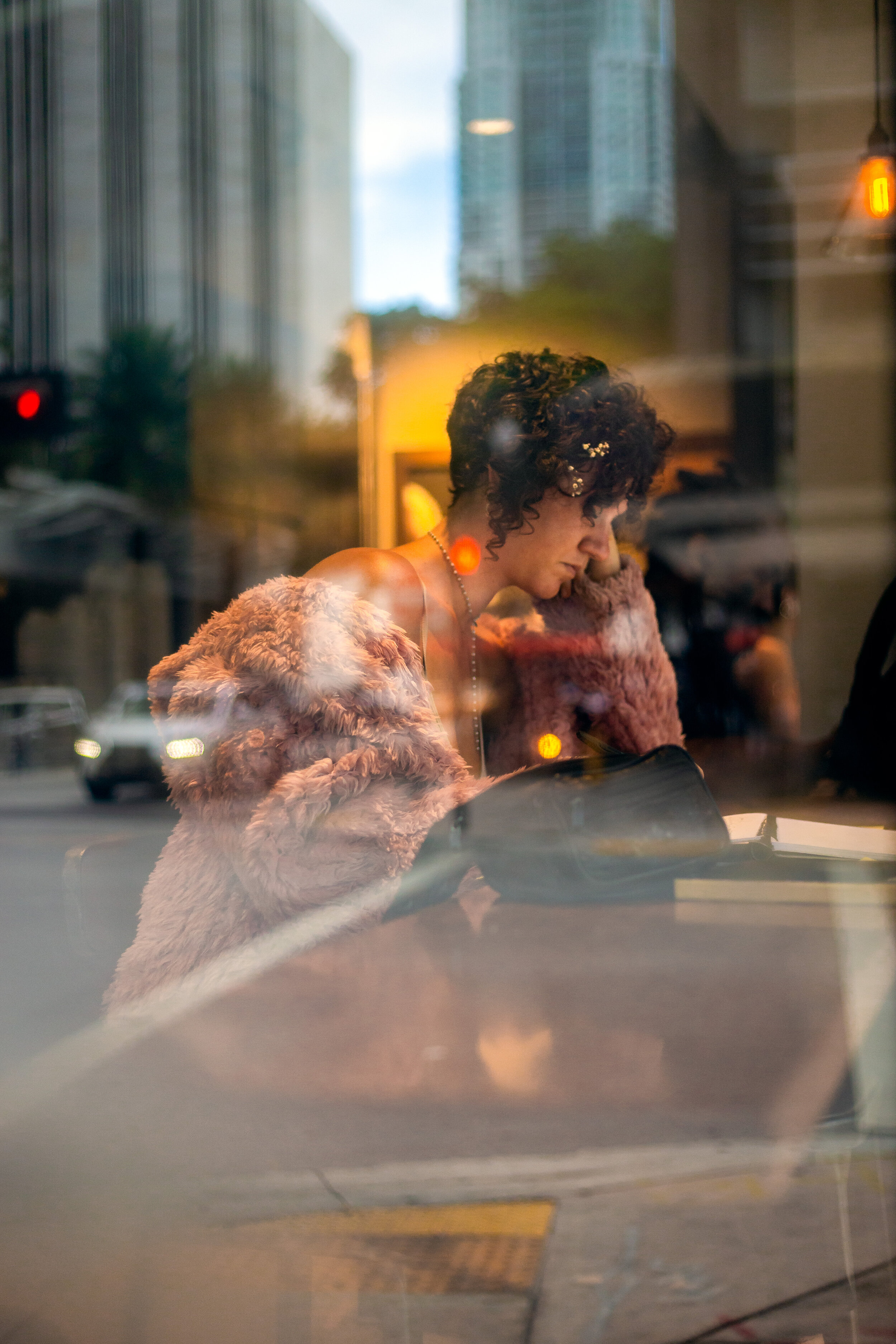 Girl with pink fur - Starbucks window-.jpg