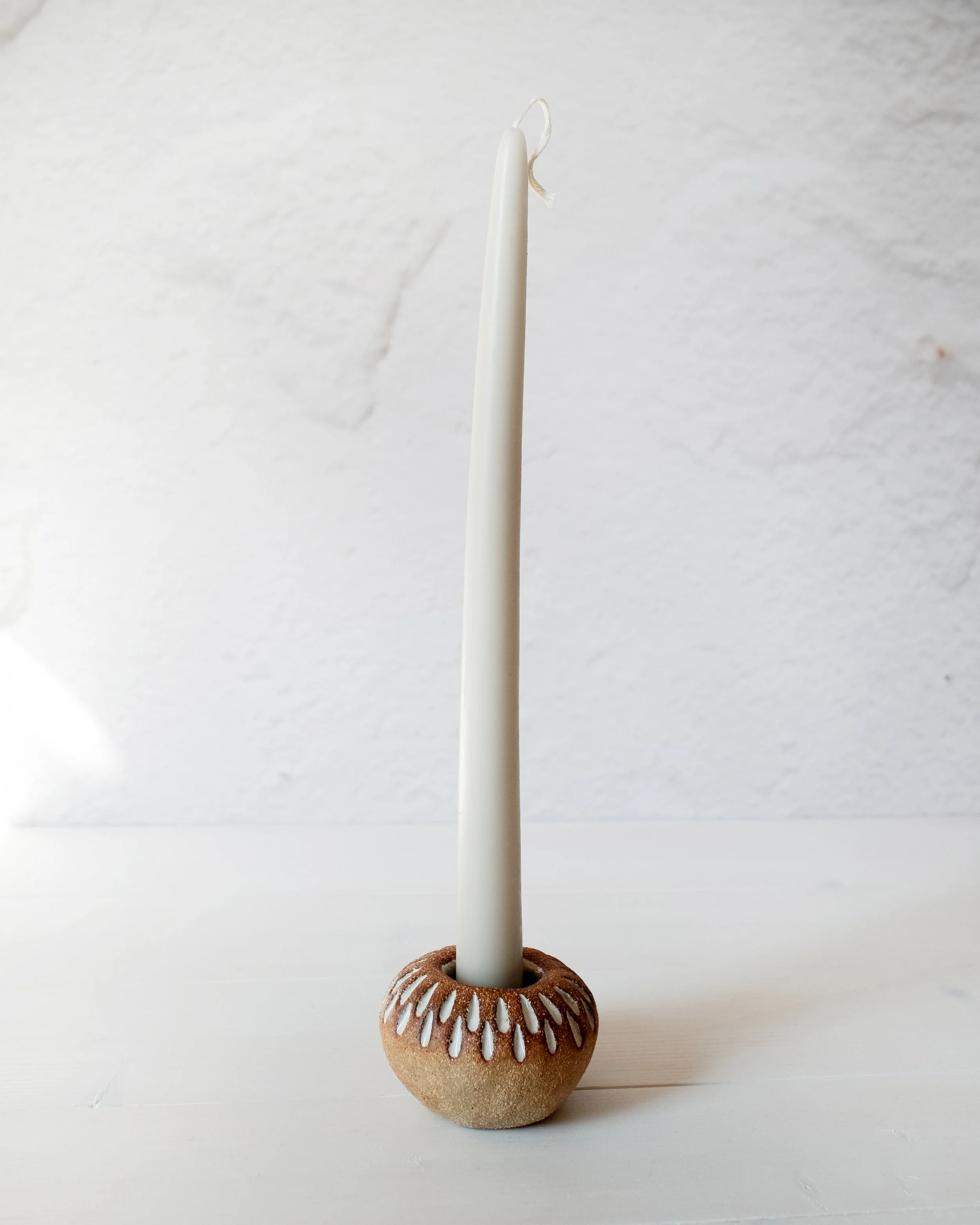 Handmade ceramic candlestick holder