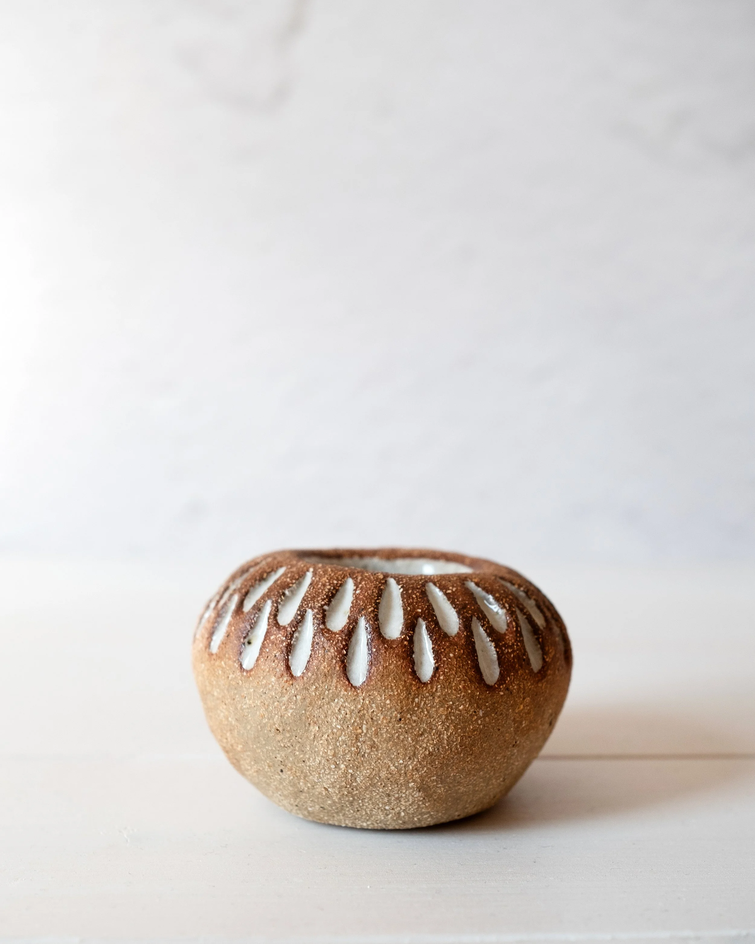 Handmade ceramic candlestick holder