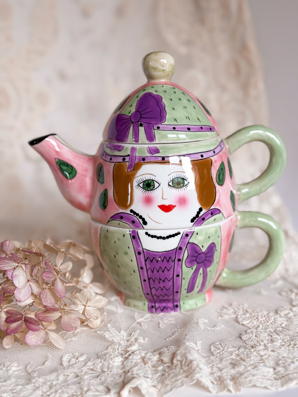 貴重ヴィンテージ Susan paley 可愛い♪陶器クッキージャー 貴重