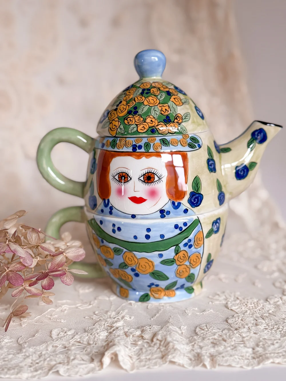 Susan Paley Stacking Teacup and Pot — The Vintage Bombshell