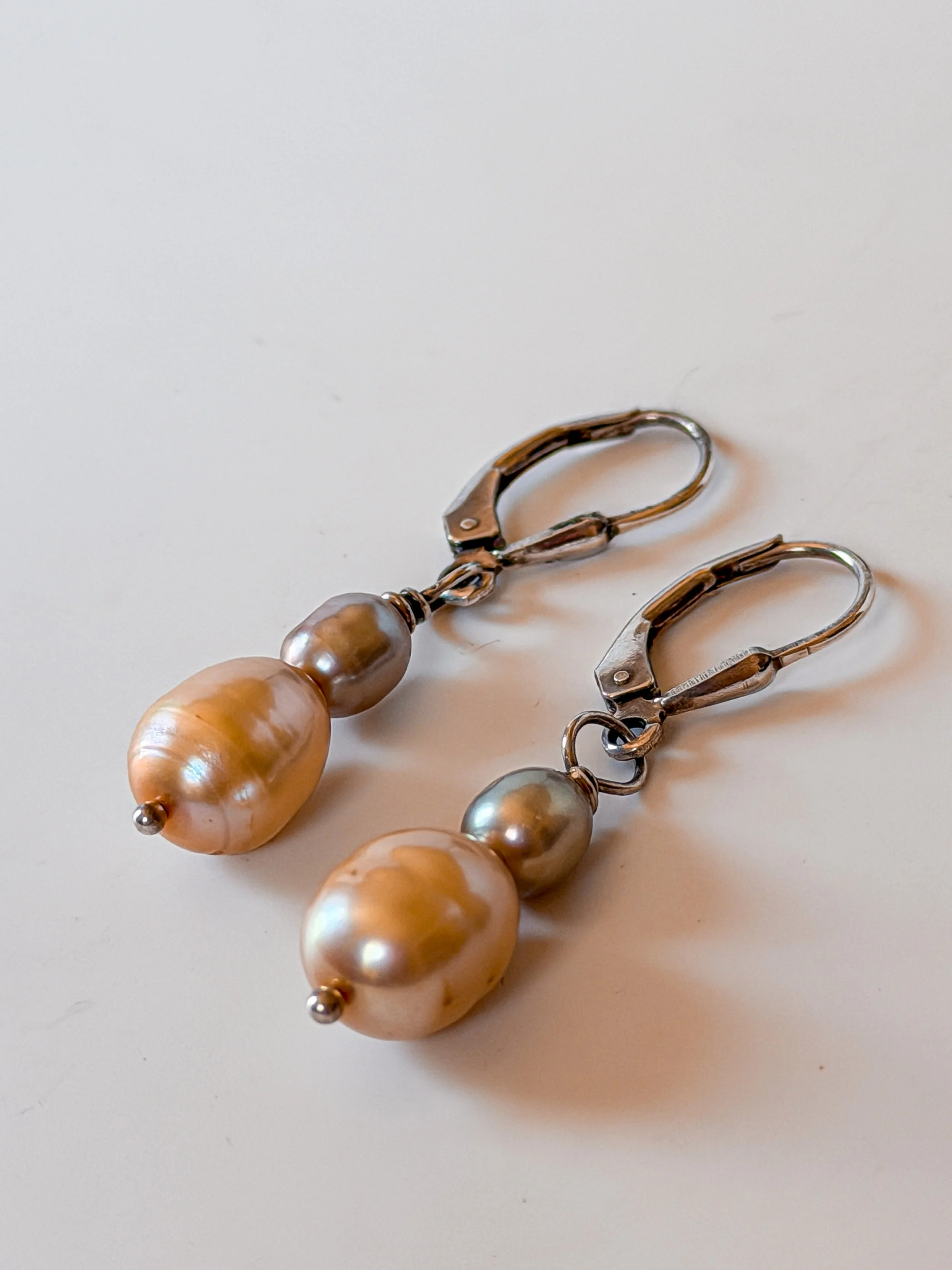 Elegant Dangling Pearl Sterling Earrings