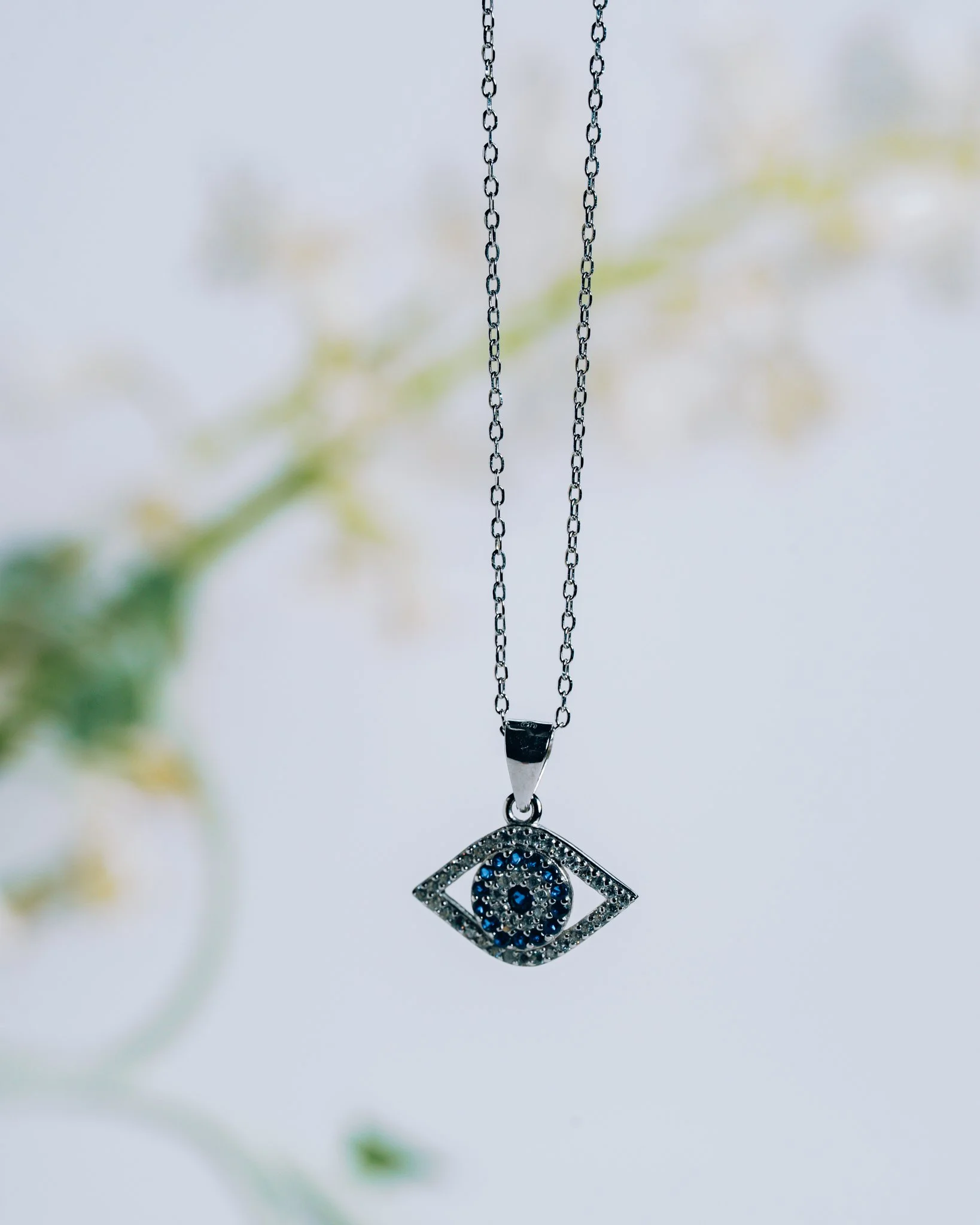 Evil Eye CZ and Sterling Necklace