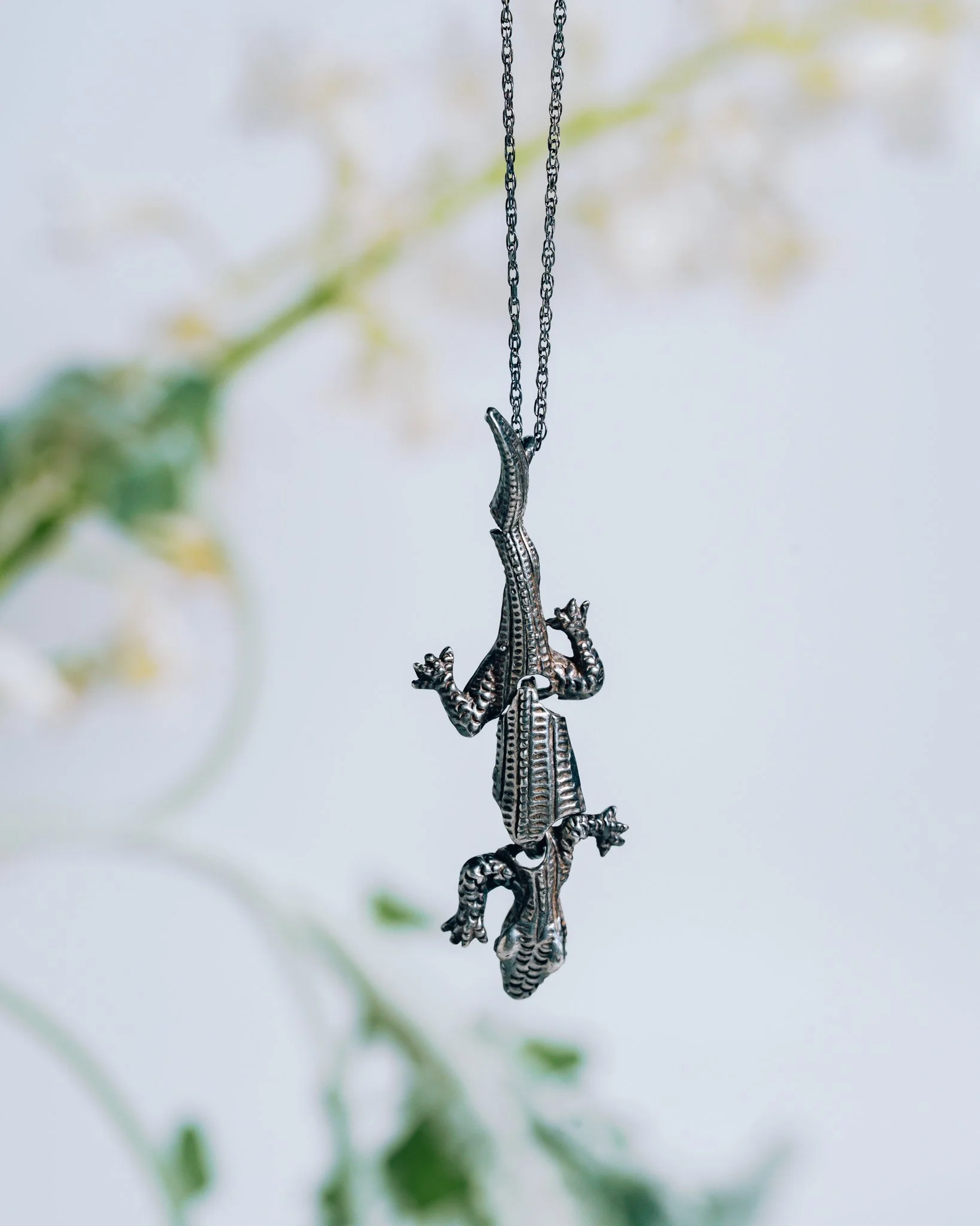 Lil Lizard Sterling Pendant Necklace