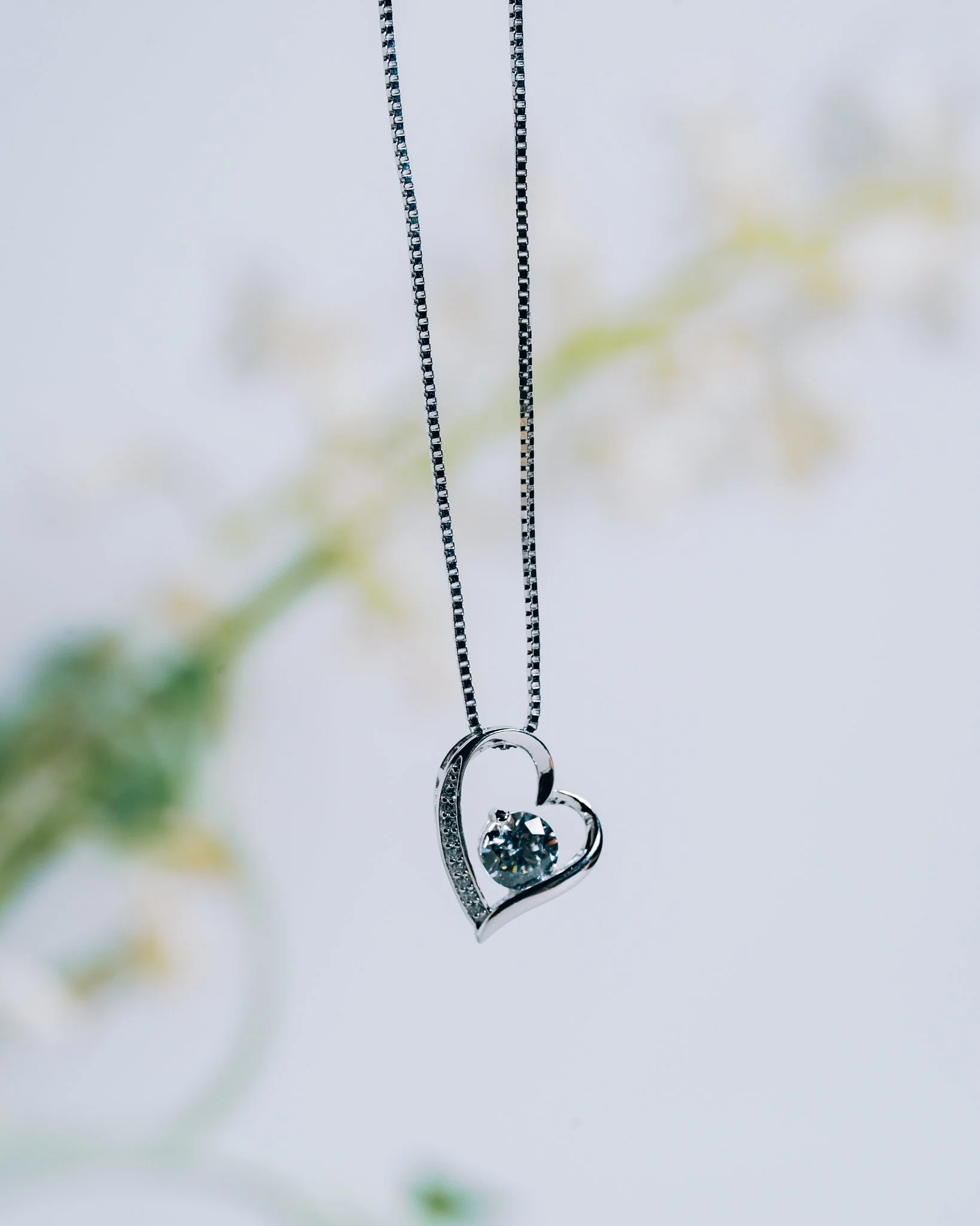 All of my Love Sparkling CZ Heart Sterling Necklace