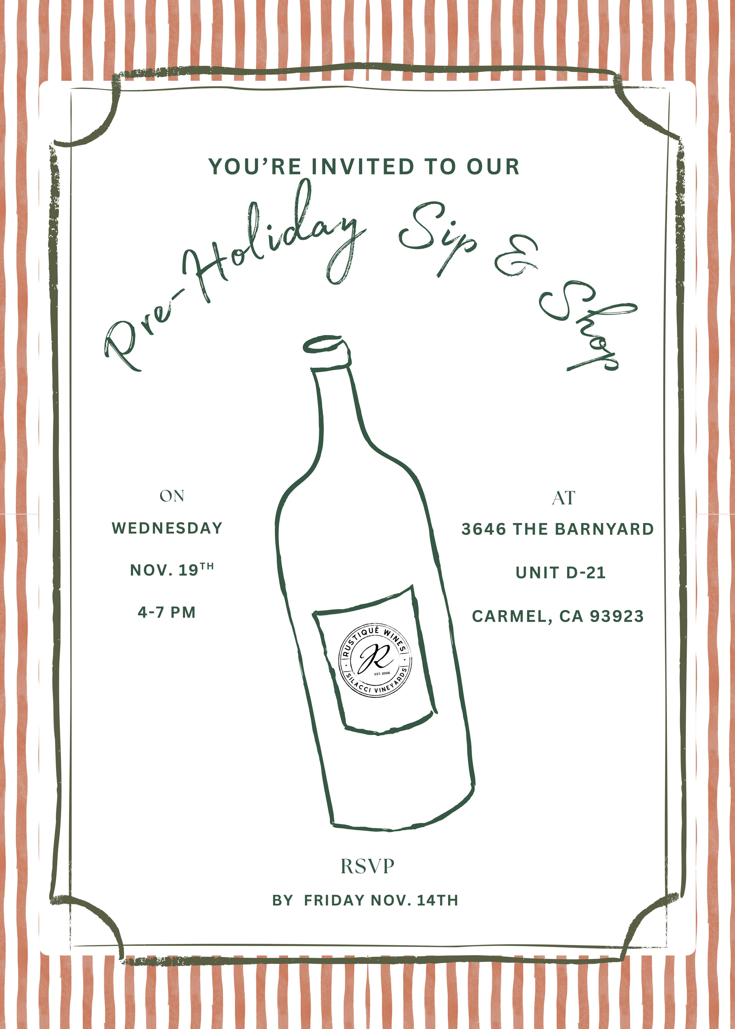 holiday sip and shop
