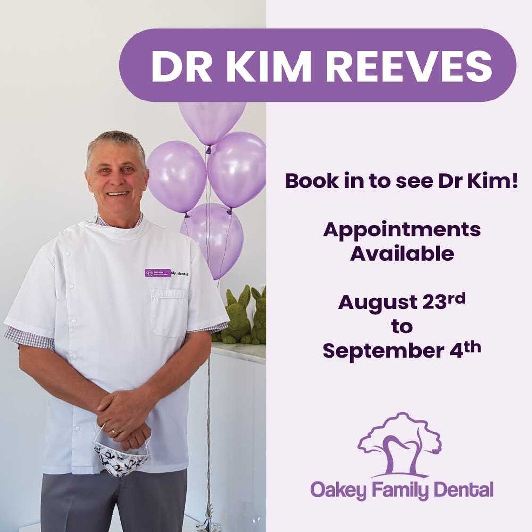 📣Great news! Dr Kim Reeves is back at Oakey Family Dental! Available for appointments from August 23rd until the 4th September. Contact one of our friendly team on (07) 4564 7115 to book your appointment with Dr Kim today 🦷😁