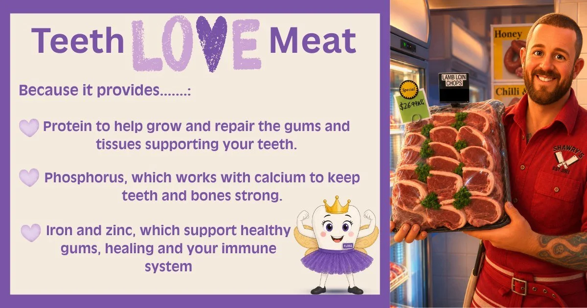Floss is now officially strong, smiling and protein-powered! Thanks Bodie ! @kerrytown_meats_oakey
