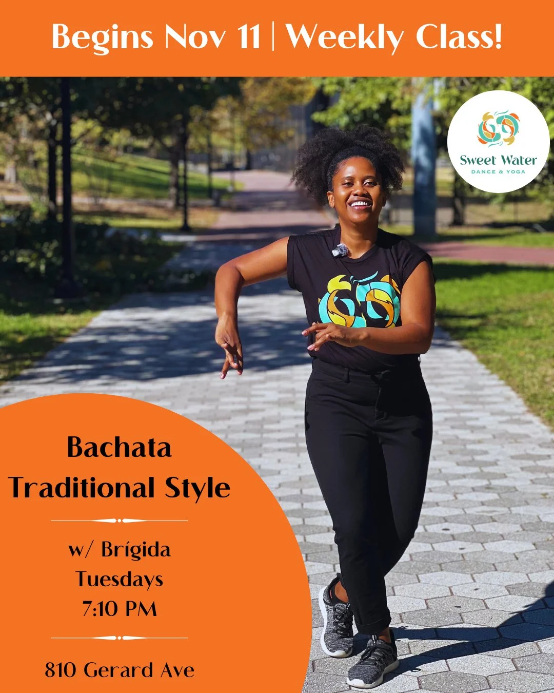 ✨ New Class Alert! Bachata Traditional Style with Br&iacute;gida 💃⁠
⁠
Starting Nov 11, join us every Tuesday at 7:10 PM for a weekly Bachata class that blends rhythm, connection, and joy. Learn the traditional movements, master your timing and footw