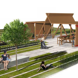 E HO‘OULU PŪ KĀKOUby B. Keolamaika‘i AnninoEncouraging healthy eating with a transformable farmers market that is inspired by the structure of the Hawaiian hale wa‘a, canoe house.&nbsp;