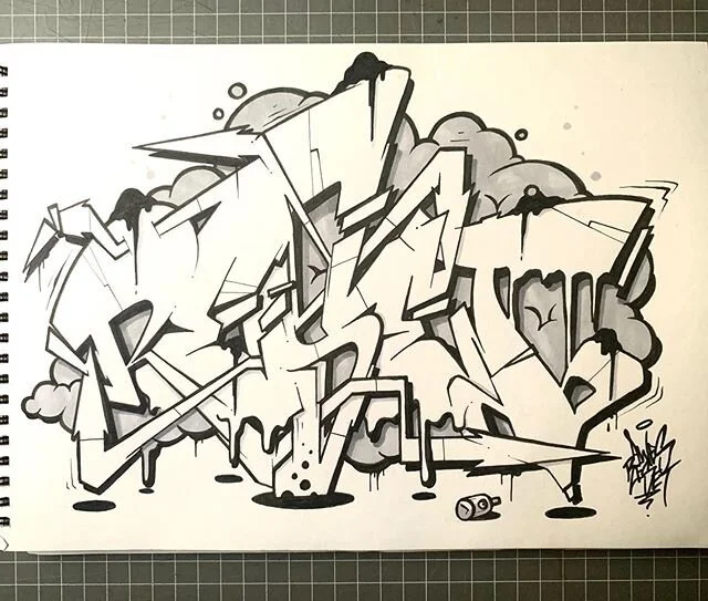 Sketch for a legend  @resetgrafix @resetsone #blackbook #graffiti #sketch #ink