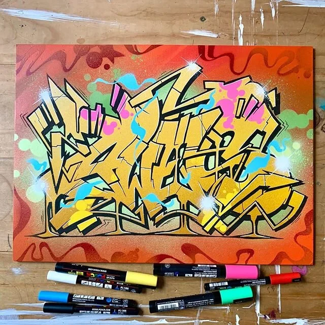 ISO drawing. Timber board marker and sprays. #minipeace #graffiti #drawing #art #marker #posca #AWES