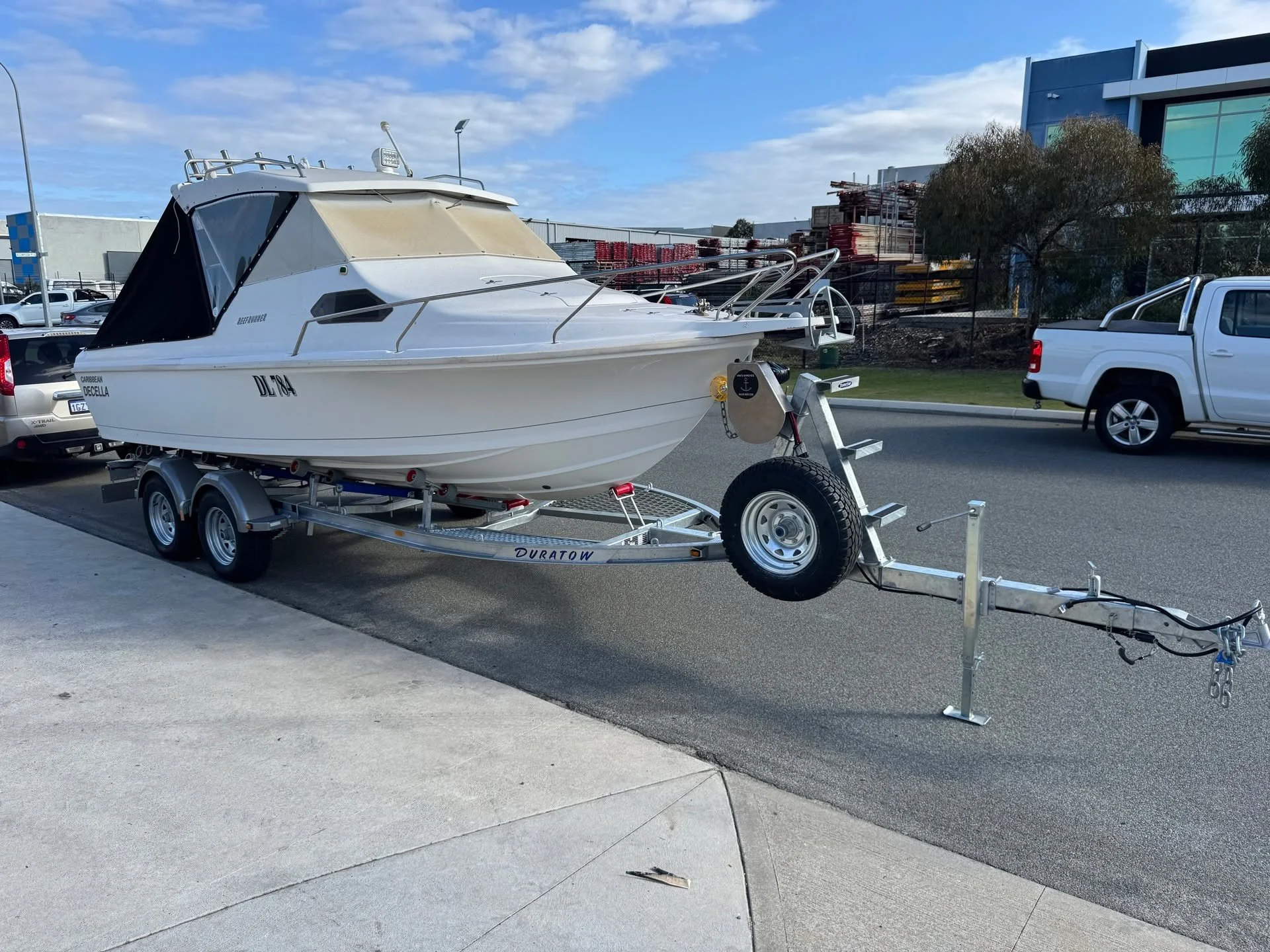 The 2025 DURATOW CG SERIES DRIVE ON BOAT TRAILER is fully loaded for serious boating.
-Galvanised C-Channel Frame | 3.5T Rating
-Dual Axle Heavy Duty Subframe
-50mm Solid Axle + 12" Disc Hubs (6 Stud L/C)
-Extendable Telescopic Drawbar
-EOH Brak