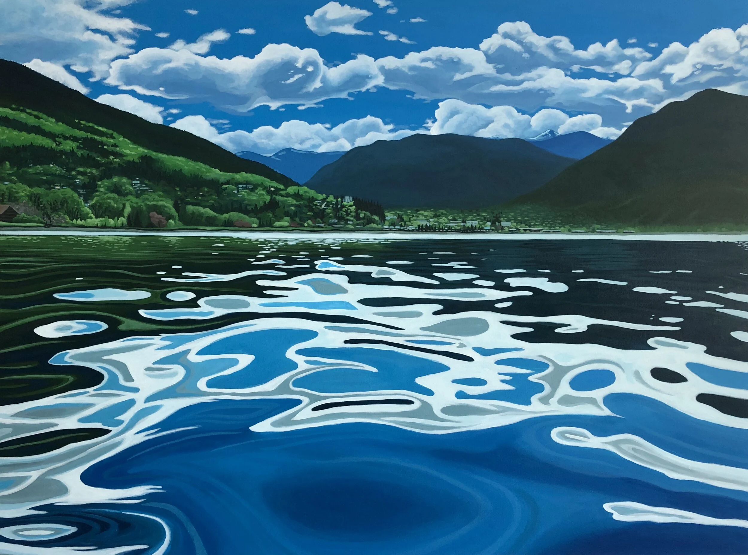 Kootenay Lake in May
48” x 36” Acrylic on Canvas, 2020
