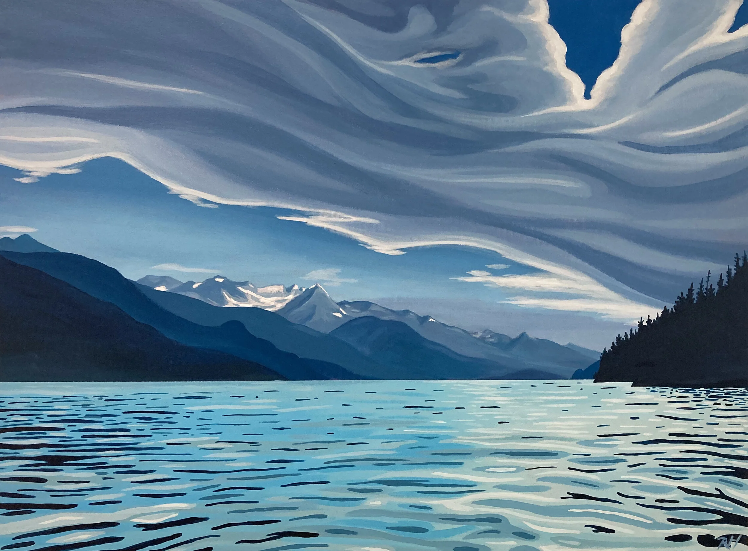 Fires Burning to the South
24” x 18”, acrylic on 1.5" gallery canvas, 2021