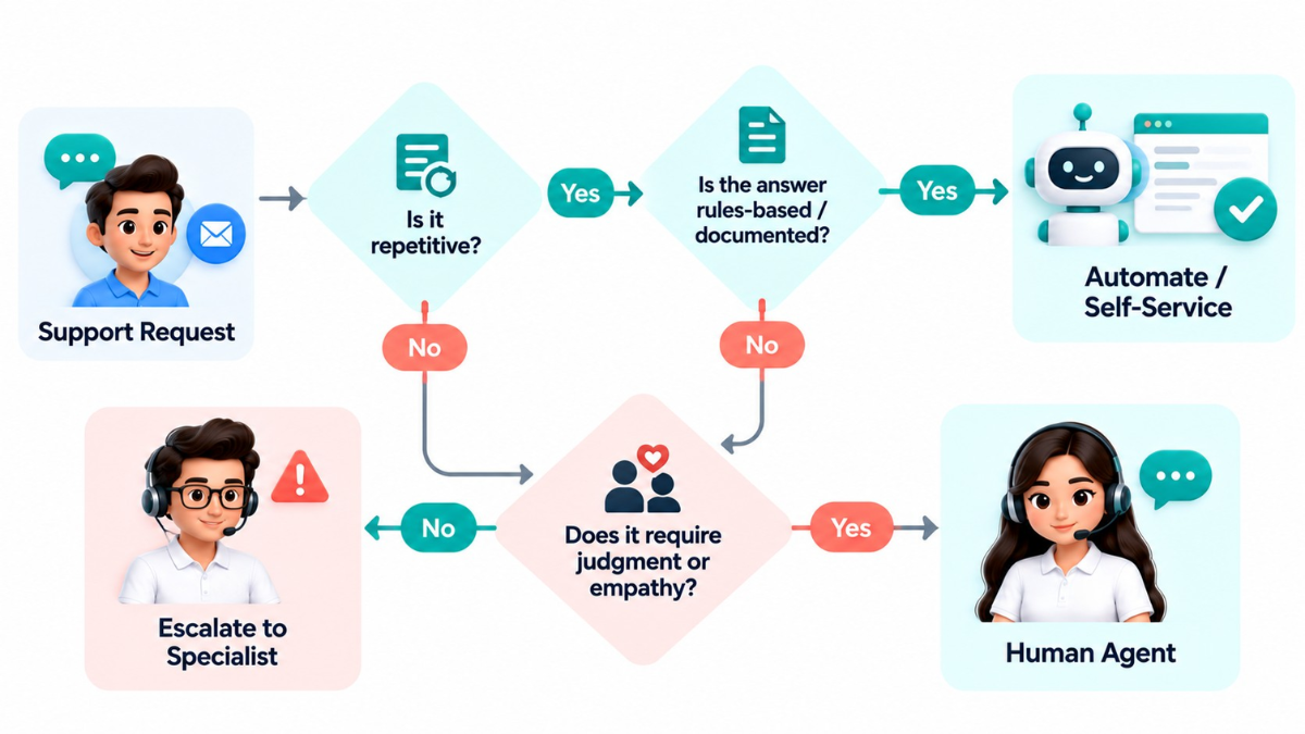 Automation vs Human Support Decision Tree