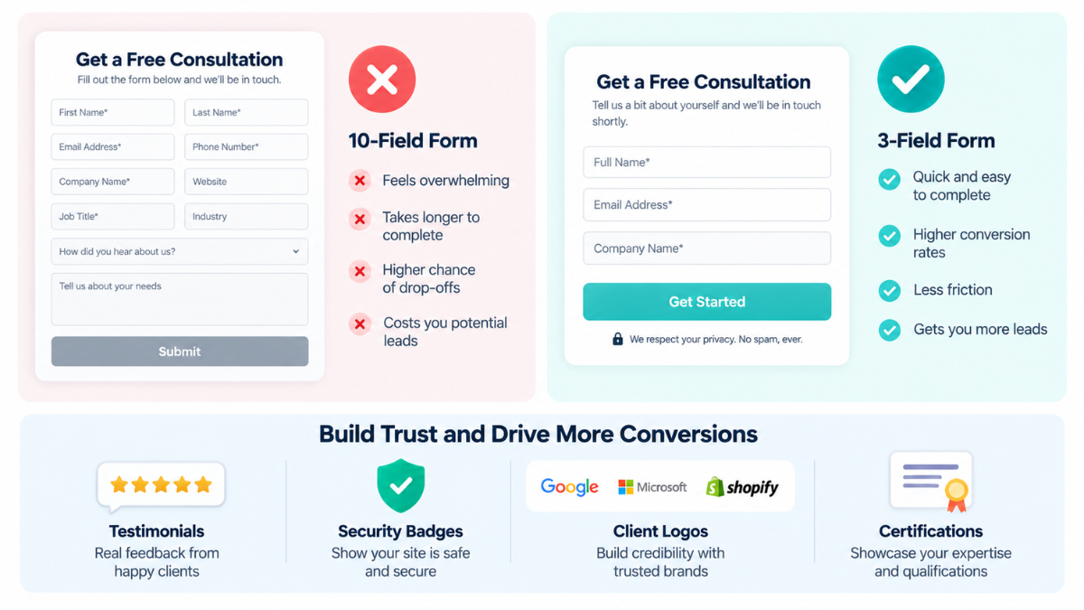 trust signal checklist for lead form