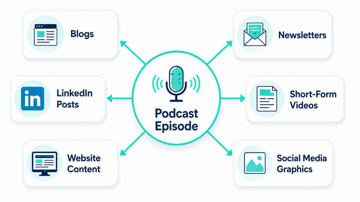 Podcast Content Repurposing Wheel