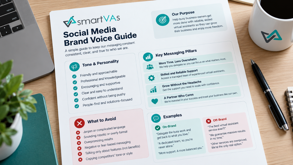 document social media brand voice before handing off social media