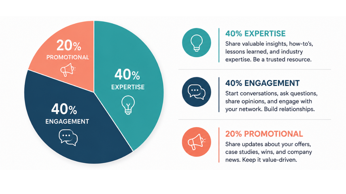 40-40-20 LinkedIn Content Mix