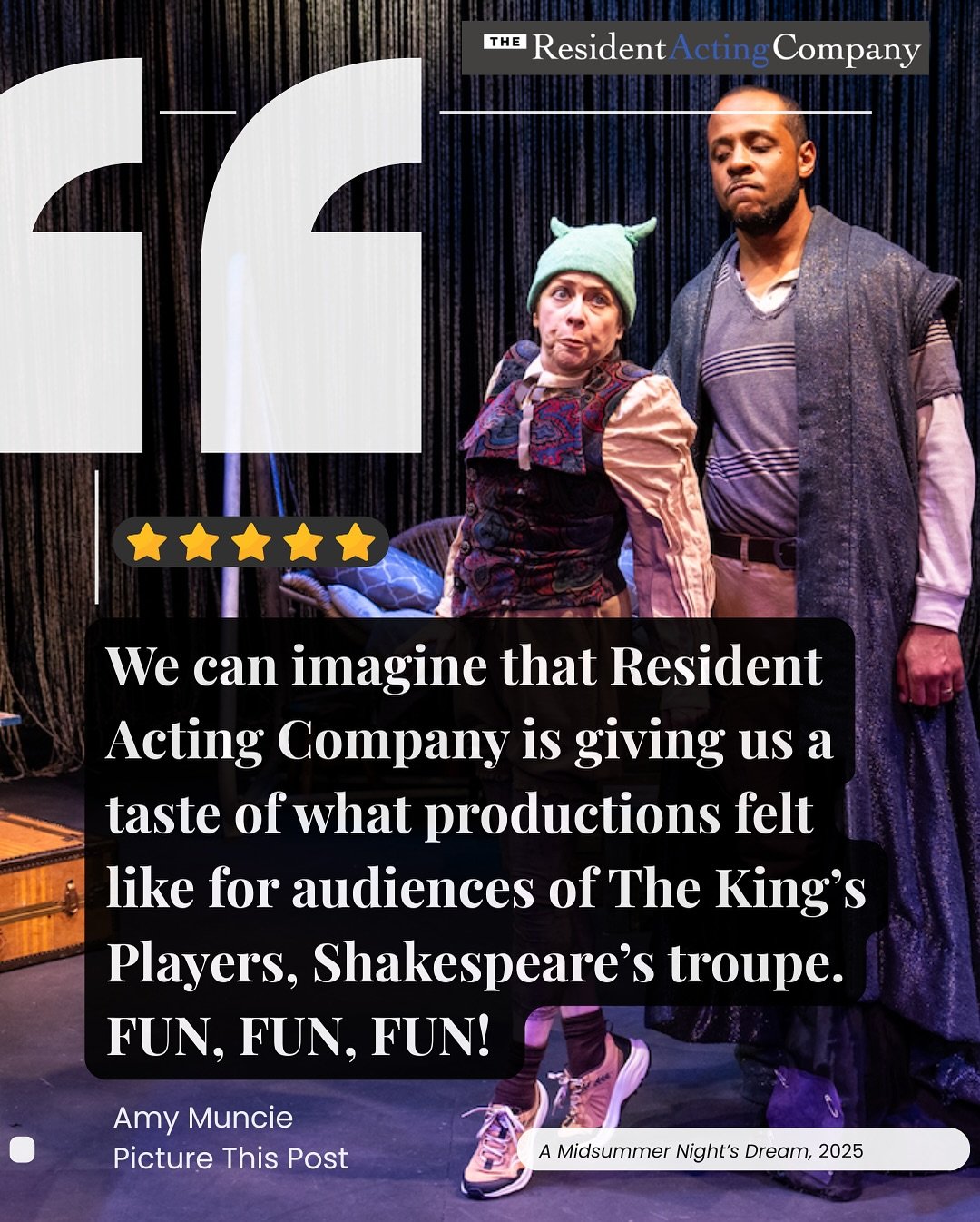 ✨ The reviews are in&hellip; and audiences are raving! ✨
Don&rsquo;t miss what everyone&rsquo;s talking about &mdash; it&rsquo;s the final week to catch this Dream. 🌙

🎭 A Midsummer Night&rsquo;s Dream
📝 As Told by the 6 Mechanicals
📅 Now Playing