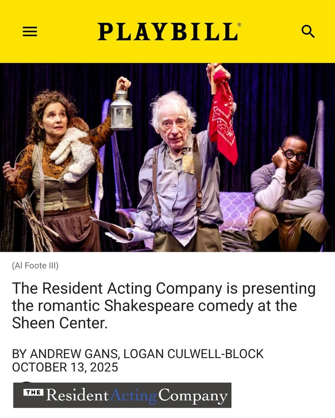 ✨ The show is so good, we&rsquo;ve been featured in Playbill &mdash; twice!

Don&rsquo;t miss what the buzz is all about.
🎭 A Midsummer Night&rsquo;s Dream &mdash; told through the eyes of Shakespeare&rsquo;s hilarious Mechanicals.
📅 Playing throug