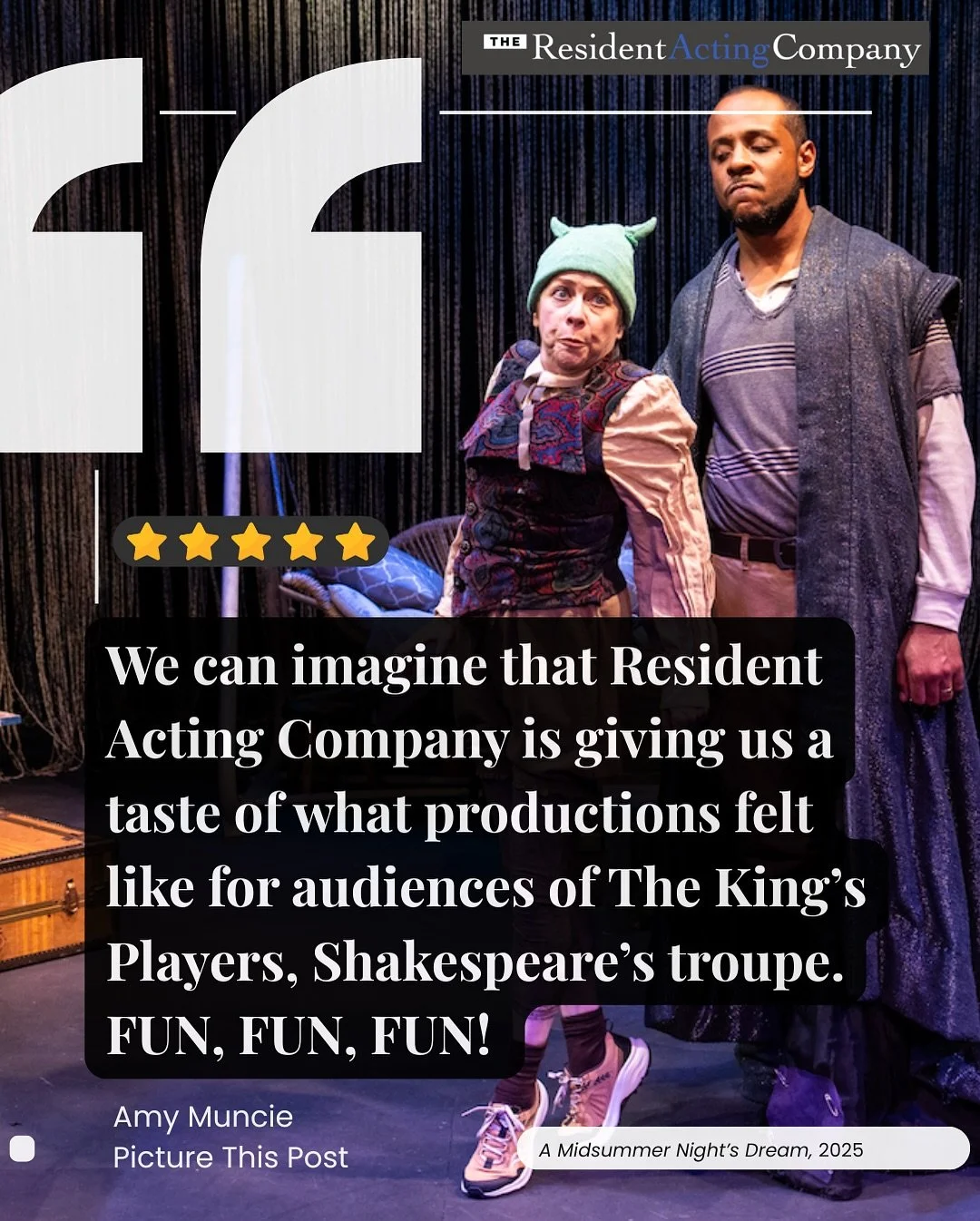 ✨ The reviews are in&hellip; and audiences are raving! ✨
Don&rsquo;t miss what everyone&rsquo;s talking about &mdash; it&rsquo;s the final week to catch this Dream. 🌙

🎭 A Midsummer Night&rsquo;s Dream
📝 As Told by the 6 Mechanicals
📅 Now Playing