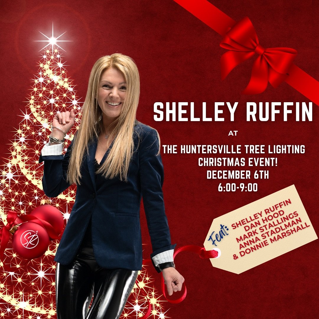 TOMORROW NIGHT, December 6th&hellip;.Join us for an evening full of fun for the whole family as we kick off the Christmas season with the Town of Huntersville Annual Tree Lighting and Christmas event!  Shelley Ruffin and her band will be playing LIVE
