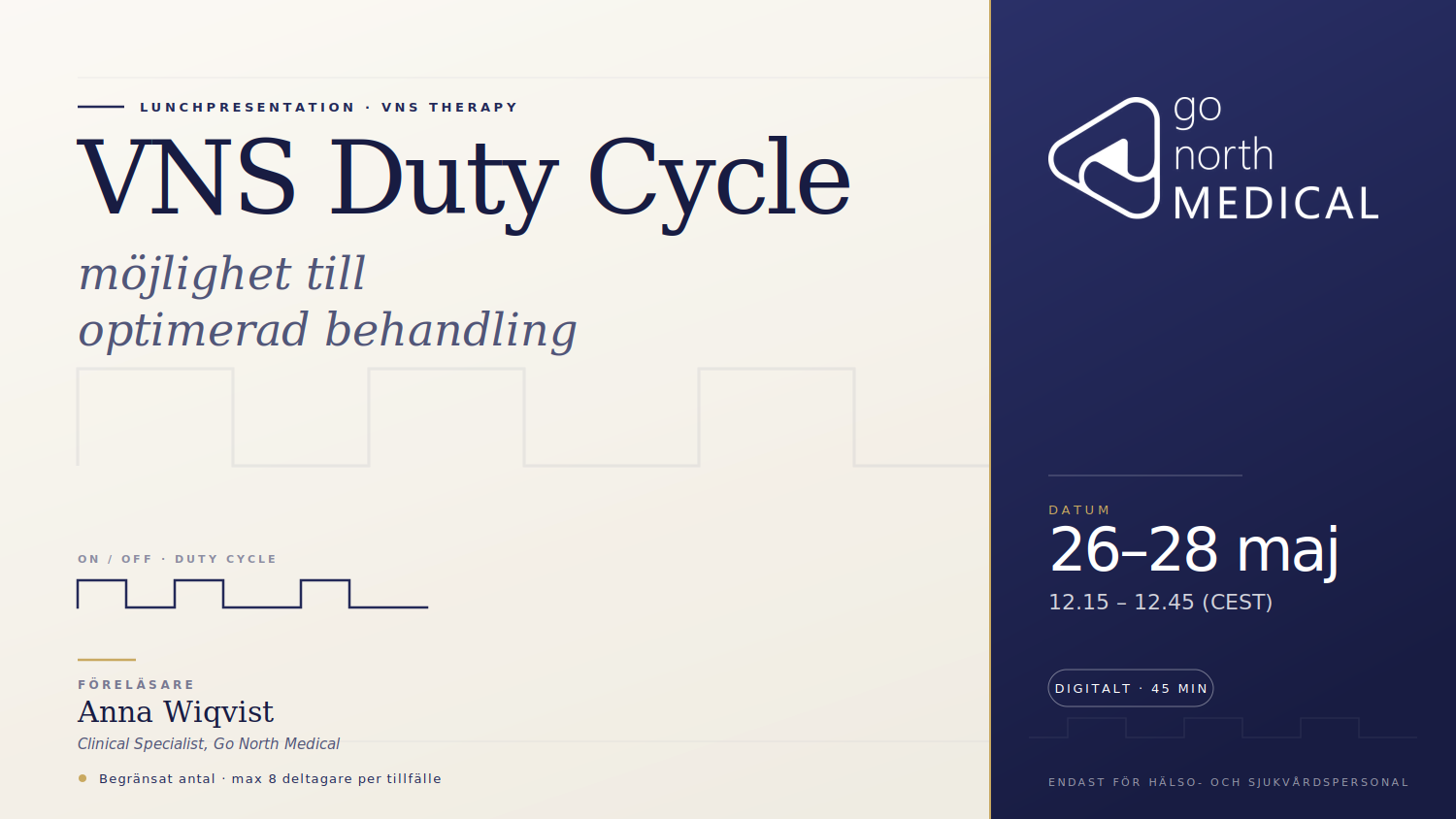 Webinar - VNS Duty Cycle: Möjlighet till optimerad behandling