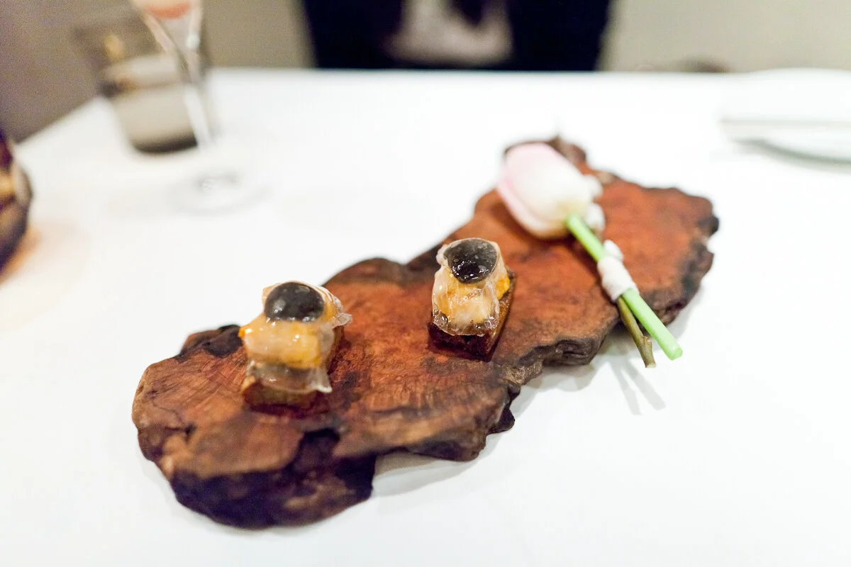 Uni Canape - Uni, lardo, truffle, toast