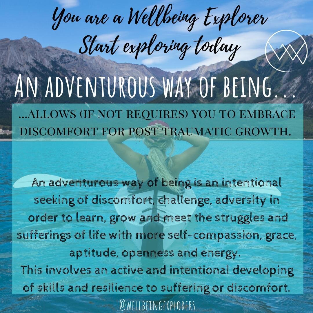 You are a Wellbeing Explorer.⁠
⁠
An adventurous way of being reminds you that suffering is a part of life; it's all how you move through it and the opportunities you create that is the key to reaching your goals and embracing your highest self.⁠
⁠
Em