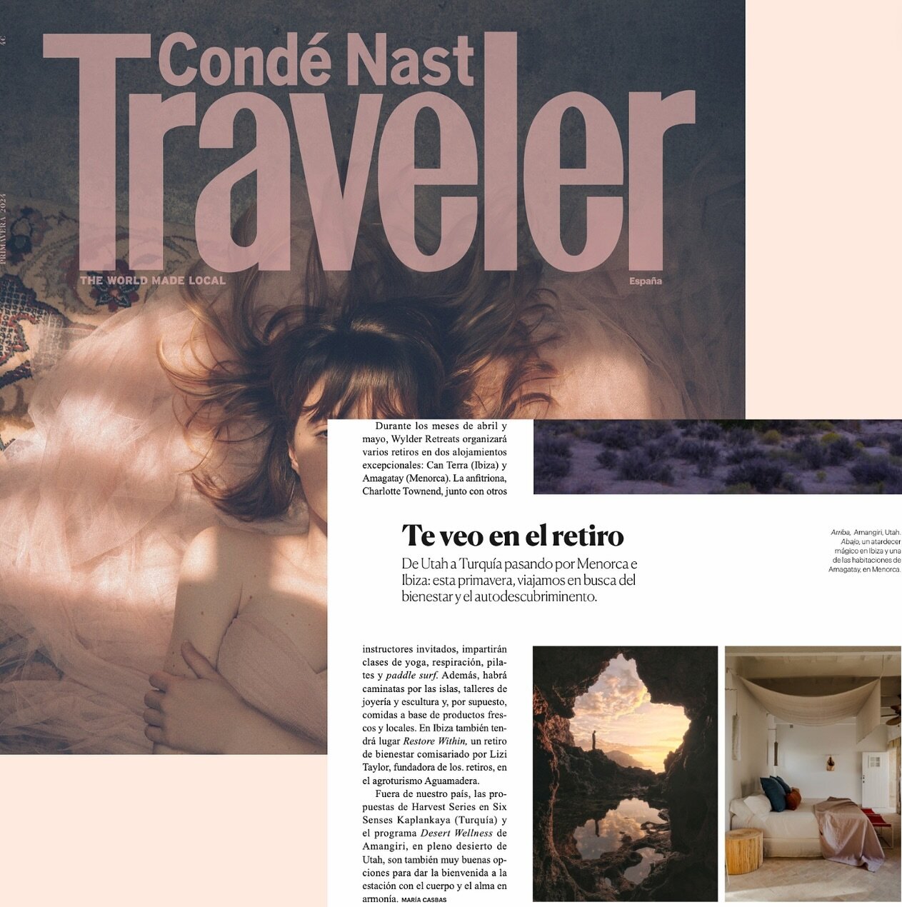 So thrilled with this coverage in @cntravelerspain for @wylder.retreats and @harvestseries 🤍🧘🏼&zwj;♀️