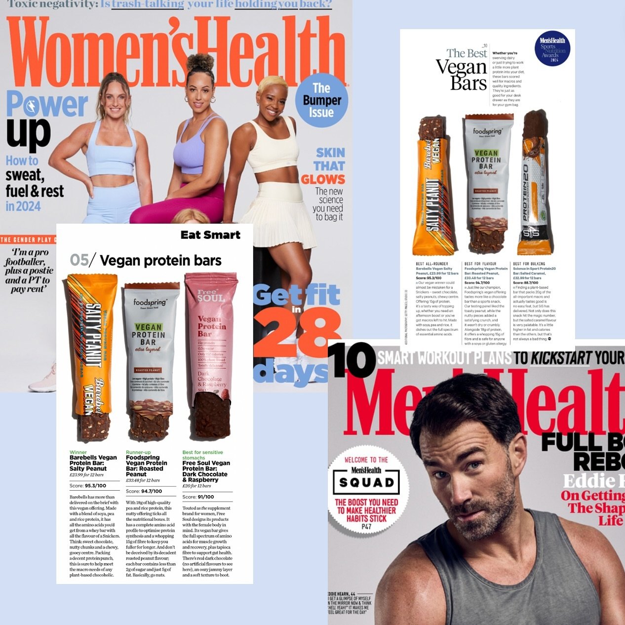 @barebells.uk WON best vegan protein bar in the @womenshealthuk and @menshealthuk Sports Nutrition Awards featured in print and online 🏆🥇