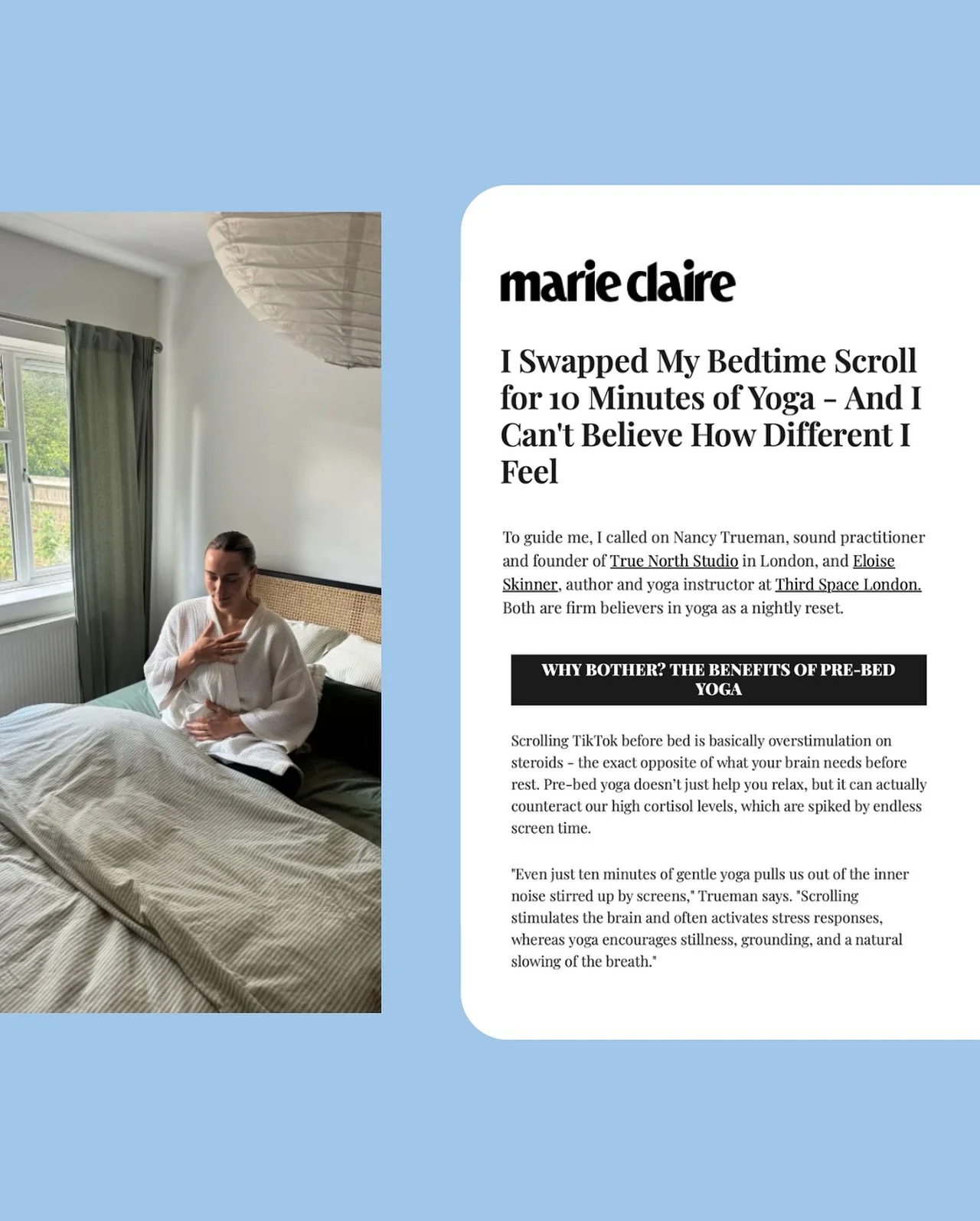 @mytruenorthyoga x @marieclaireuk 🛌🧘🏼&zwj;♀️ @geeleighbee